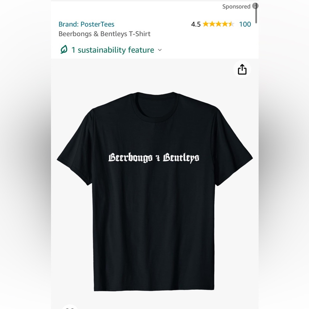 Vintage Post Malone - Beerbongs and Bentleys black short sleeve tshirt
